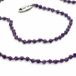 Collier Argent 925 et perles d'améthyste facettées 45cm