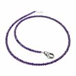 Collier Argent 925 et perles d'améthyste facettées 45cm