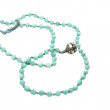 Collier Argent 925 et perles d'amazonite facettées 45cm