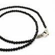 Collier Argent 925 et perles d'onyx 40cm