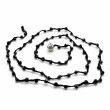Collier Argent 925 et perles d'onyx facettées 85cm