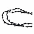 Collier Argent 925 et perles d'onyx facettées 85cm