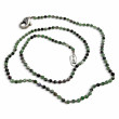 Collier Argent 925 et perles de rubis zoisite facettées 45cm
