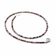 Collier Argent 925 et perles de tourmaline facettées 40cm