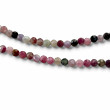 Collier Argent 925 et perles de tourmaline facettées 40cm