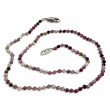 Collier Argent 925 et perles de tourmalines facettées 45cm
