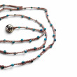 Collier Argent 925 et perles de turquoise facettées 45cm