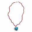 Collier Argent 925, perles de gorgognes et nugget turquoise 45cm