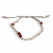 Peal and faceted carnelian beads bracelet
