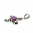 Pendentif Argent 925 et Laiton avec Kunzite et Nacre blanche