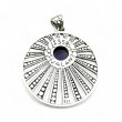Pendentif Argent 925, laiton et Amethyste