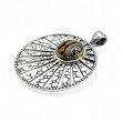 Pendentif Argent 925, laiton et Jaspe Océan