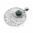 Pendentif Argent 925, laiton et Labradorite