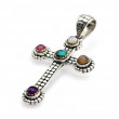 Pendentif Argent 925, Laiton et Pierres semi-précieuses
