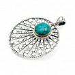 Pendentif Argent 925, laiton et Turquoise