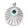 Pendentif Argent 925, laiton et Turquoise