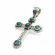 Pendentif Argent 925, Laiton et Turquoise