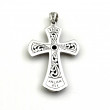 Pendentif Croix Argent & Laiton Nacre grise