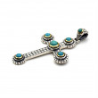 Pendentif croix Argent & Turquoise