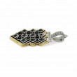 Pendentif en Argent 925, Laiton et Onyx