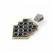 Pendentif en Argent 925, Laiton et Onyx