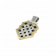 Pendentif en Argent 925, Laiton et Onyx