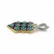 Pendentif en Argent 925, Laiton, Turquoise et Améthyste