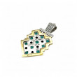 Pendentif en Argent 925, Laiton, Turquoise et Améthyste