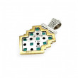 Pendentif en Argent 925, Laiton, Turquoise et Lapis lazuli
