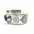 Silver and brass bracelet with azurite from Peru