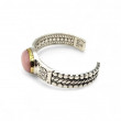 Silver and Brass bracelet with pink opal