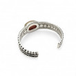 Silver and Brass bracelet with pink opal