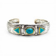 Silver and Brass Bracelet with Turquoises