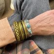 Silver and Brass Bracelet with Turquoises