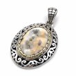 Silver and Brass Pendant with Ocean Jasper