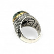 Silver and Brass Ring with african turquoise