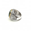 Silver and Brass Ring with african turquoise