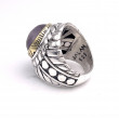 Silver and Brass Ring with kunzite