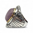 Silver and Brass Ring with kunzite