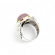 Silver and Brass Ring with kunzite