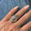 Silver and Brass Ring with kunzite