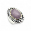 Silver and Brass Ring with kunzite