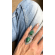 Silver and Brass Ring with malachite