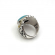 Silver and Brass Ring with turquoise
