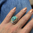 Silver and Brass Ring with Turquoise
