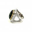 Silver and Brass Ring with zoisite ruby
