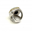 Silver and Brass Ring with zoisite ruby
