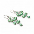 Silver and green pearl earrings