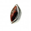 Silver and Laguna agate ring