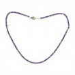 Sterling silver and amethyst beads necklace 40cm